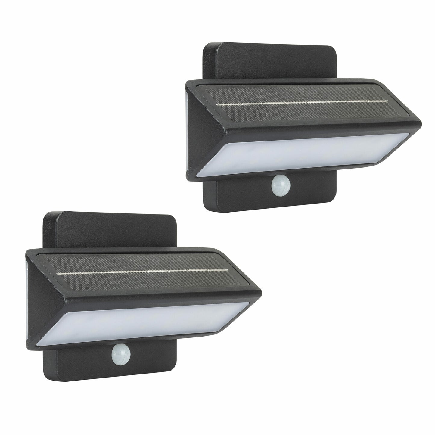 Gama Sonic 4iP2S50010 Architectural Solar Wall Accent Light With Motion Sensor Pack of 2 - Black