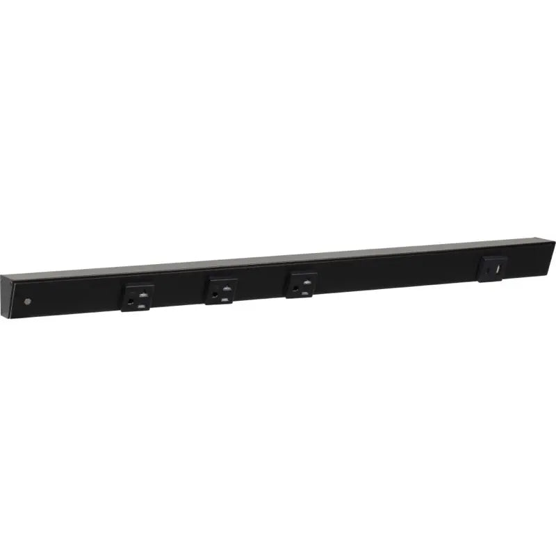 Task Lighting APTUR24-4BBK 24" Slim Angled Power Strip - Left Wire Entry - 3 Black Receptacle - Right Side USB-A/C - 120V - Finish: Black