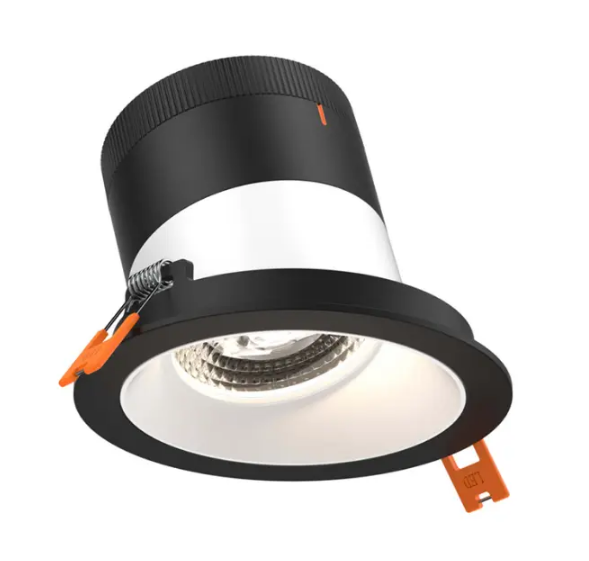 Dals Lighting RC03-CC-60-SLWH-TBK Versa 3" White Modular Downlight, Slope Ceiling 60 degree Beam Angle Wattage & CCT Selectable - Black Trim