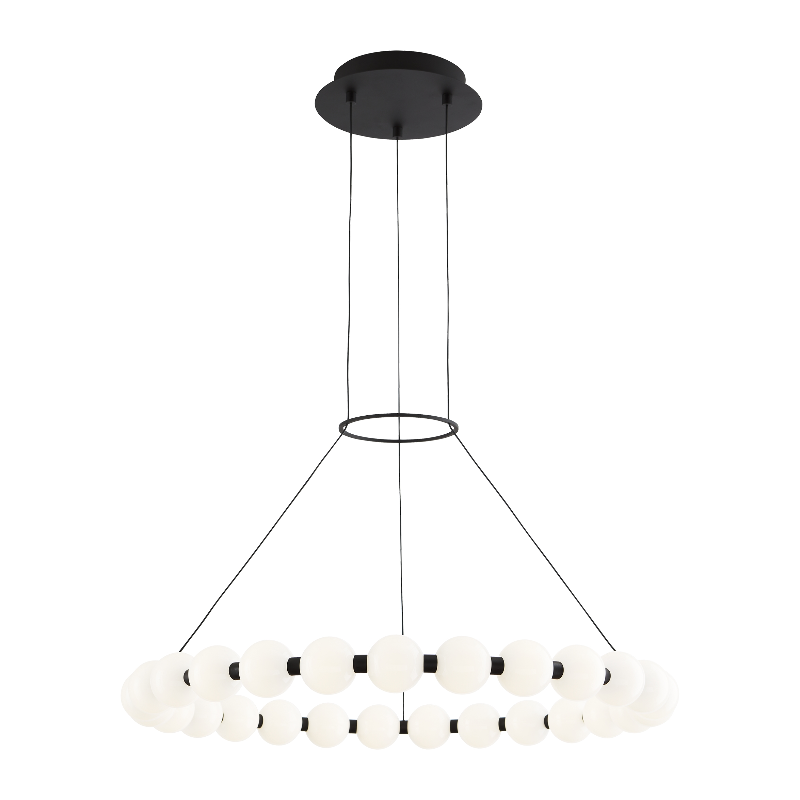 Visual Comfort Architectural 700OBT30B-LED927 Modern 30" Orbet 27-lt LED Chandelier Ceiling Light - 120-277V - CCT: 2700K - Finish: Nightshade Black