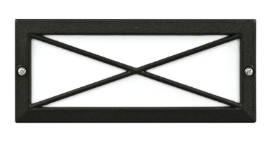 Dabmar Lighting LV635-L6-AMB-B Cast Aluminum Open Cross Face Step Wall Light G4 LED Amber, Wattage 3W, Voltage 12V, Black Finish
