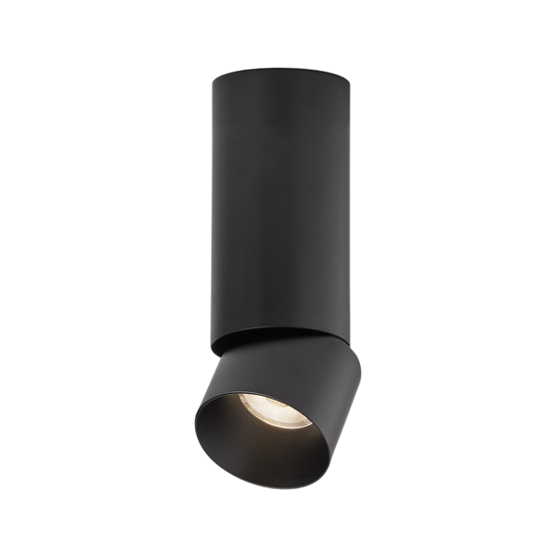 Visual Comfort Architectural ENCY3RF-L279WD2A-UNV-BB 3" 27W Adjustable Black Cylinder Flush Mount LED Ceiling Light - Black Reflector - Warm Dim - Beam Spread: 25°