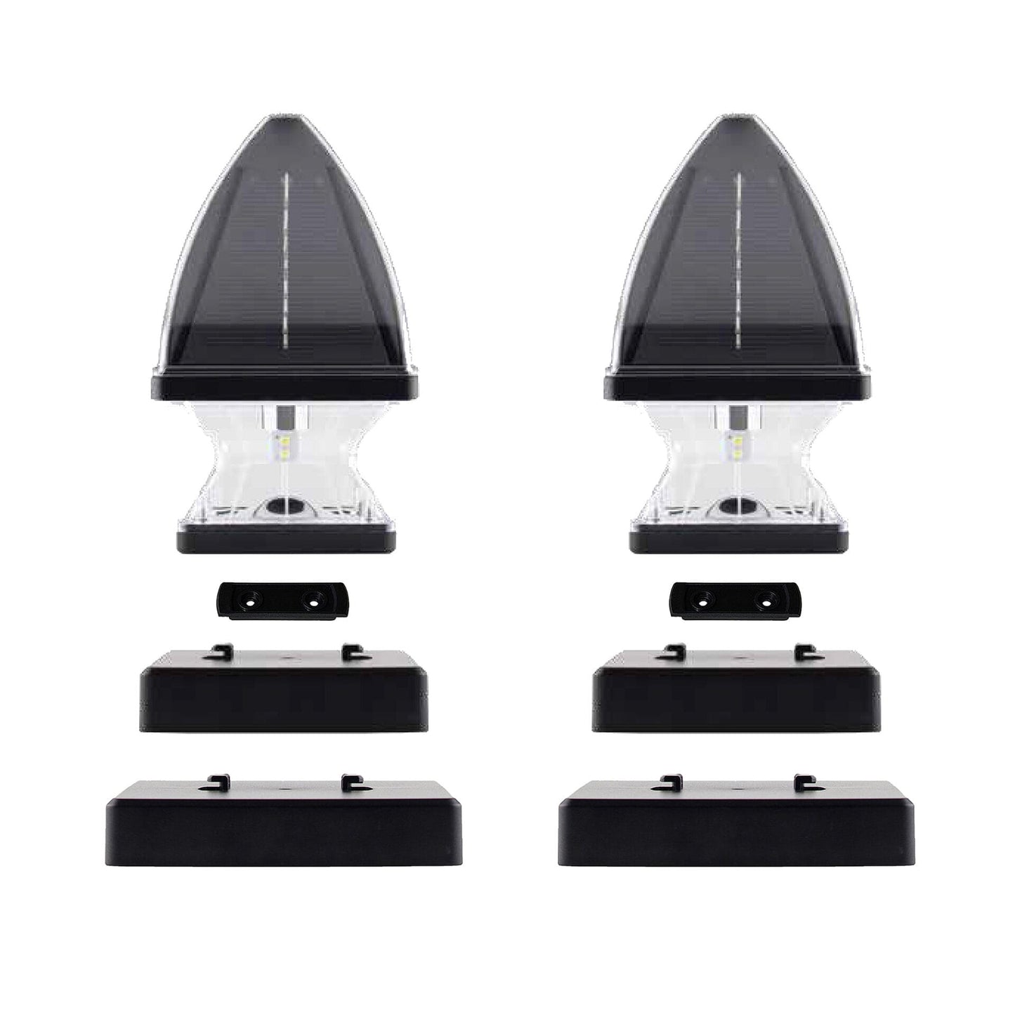 Gama Sonic 143iP2900KIT Gothic Solar Post Cap Light - Black 2PK Kit With Finish 4"/5" Caps