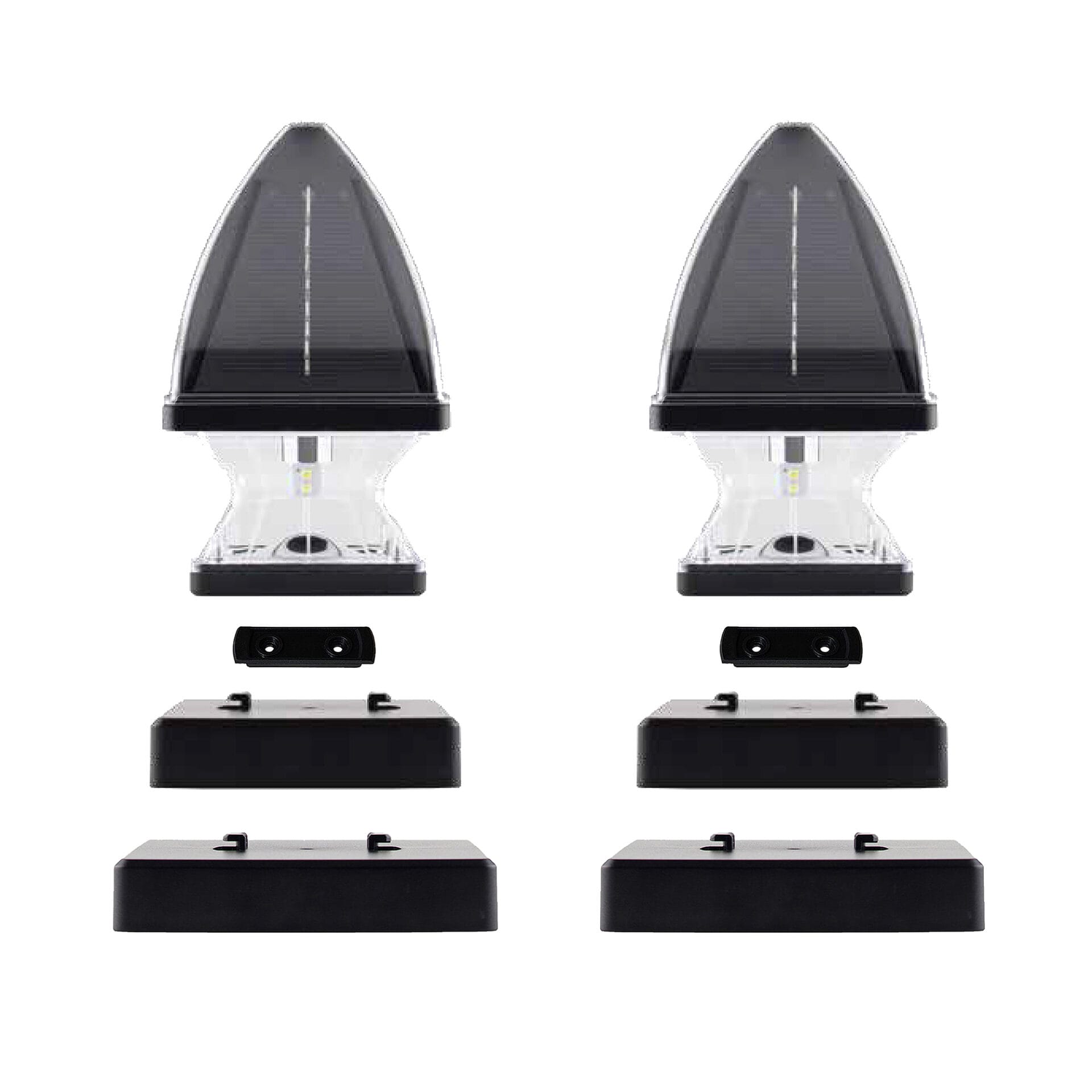 Gama Sonic 143iP2900KIT Gothic Solar Post Cap Light - Black 2PK Kit With Finish 4"/5" Caps