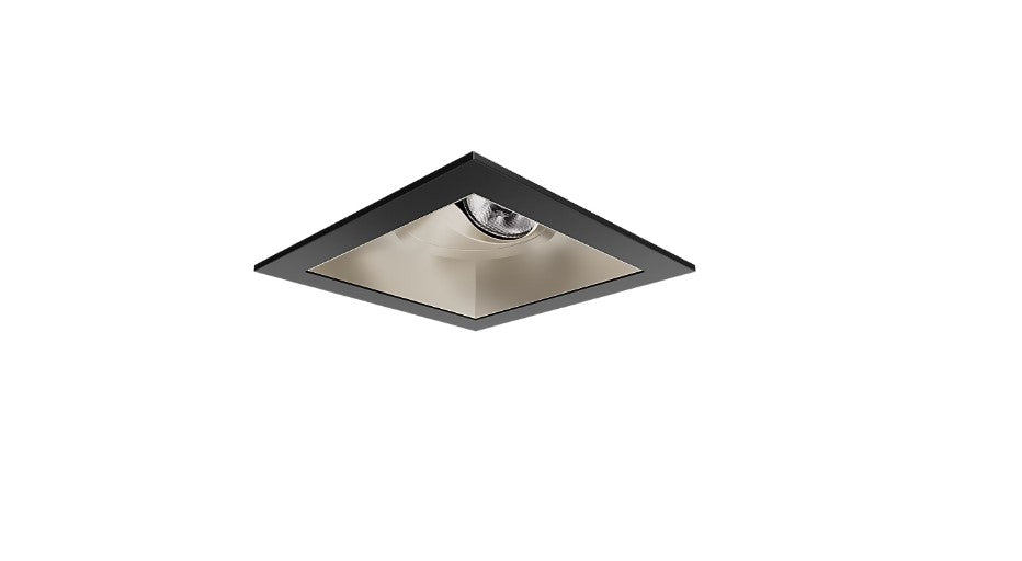 Visual Comfort Architectural ENCL3SRF-L15930AI-C-B Modern Entra CL 3" Square Adjustable Flanged IC Airtight Trim / Remodel Housing - CCT: 3000K - 15W - Reflector Finish: Champagne - Trim Finish: Black