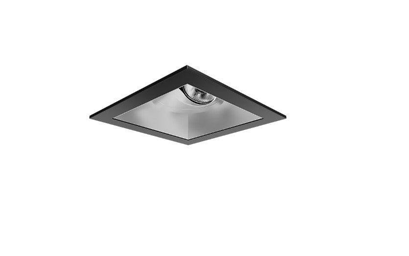 Visual Comfort Architectural ENCL3SRF-L12935AI-S-B Modern Entra CL 3" Square Adjustable Flanged IC Airtight Trim / Remodel Housing - CCT: 3500K - 12W - Reflector Finish: Satin Nickel- Trim Finish: Black