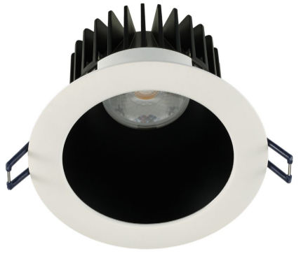 Lotus LED Lights LD4R-50K-HO-4R-BR-WT-15D 4" Round Deep Regressed LED Plenum Rated High Output 18W - 1700 Lumens - 50K - 15° Beam Angle - White Trim & Black Reflector