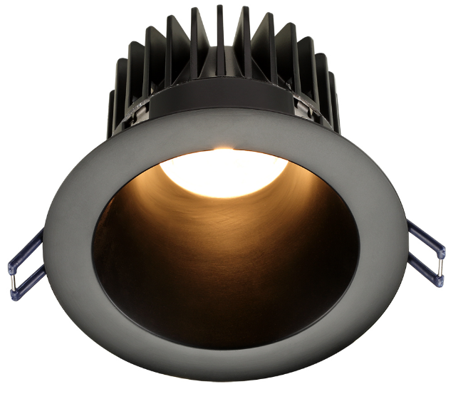 Lotus LED Lights LD4R-50K-HO-4R-BR-BT-15D 4" Round Deep Regressed LED Plenum Rated High Output 18W - 1700 Lumens - 50K - 15° Beam Angle - Black Trim & Reflector