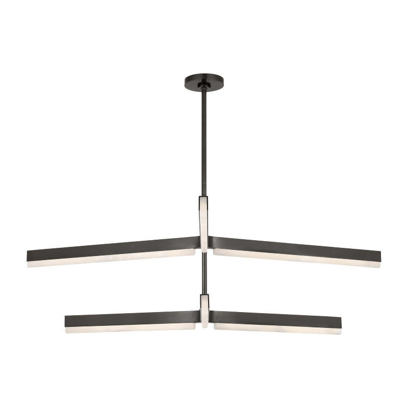Visual Comfort Architectural KWCH70427BZALB Modern Kelly Wearstler Linea LED 56 inch Bronze Two Tier Chandelier Ceiling Light