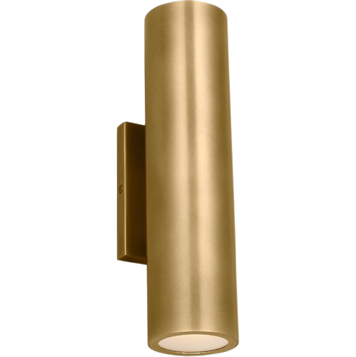 Visual Comfort Architectural SLOWS28927NB Modern 12" Pressa Medium LED Outdoor Wall Sconce Light - 120V-277V - CCT: 2700K - Finish: Natural Brass