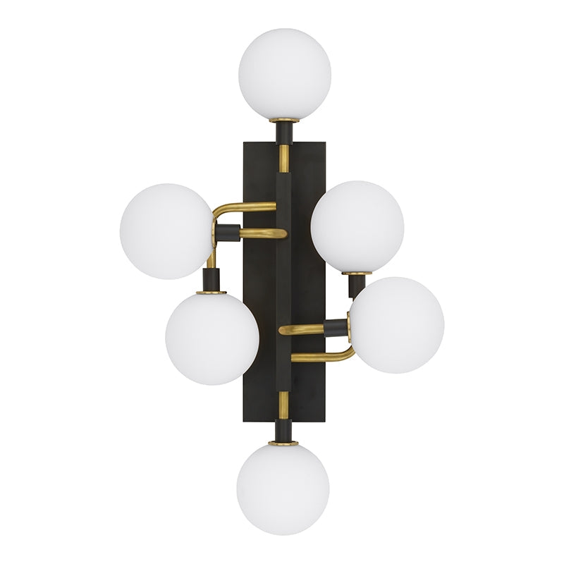 Visual Comfort Architectural 700WSVGOOR-LED930 Modern 27" Viaggio 6-lt LED Wall Light - 120V - Finish: Brass/Opal