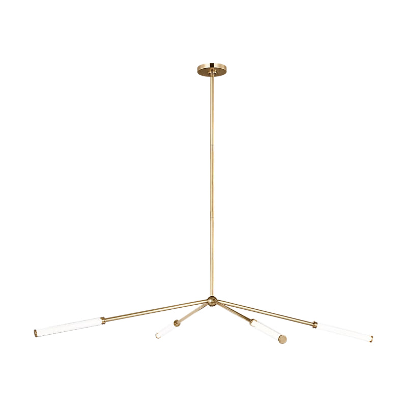 Visual Comfort Architectural SLCH74627HABCG Modern 64" 4-lt Poza LED Chandelier Ceiling Light - 120V-277V - CCT: 2700K - Finish: Antique Brass