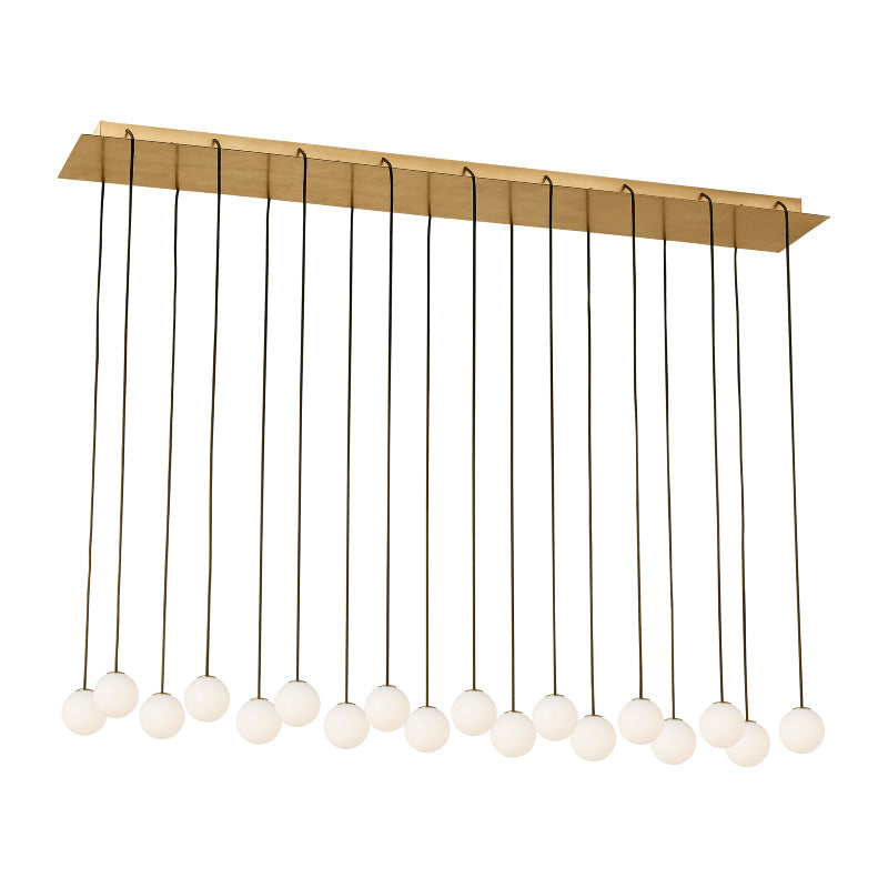 Visual Comfort Architectural SLCH58627HAB Modern 45" Orbet 18-lt LED Chandelier Ceiling Light - 120V - CCT: 2700K - Finish: Antique Brass
