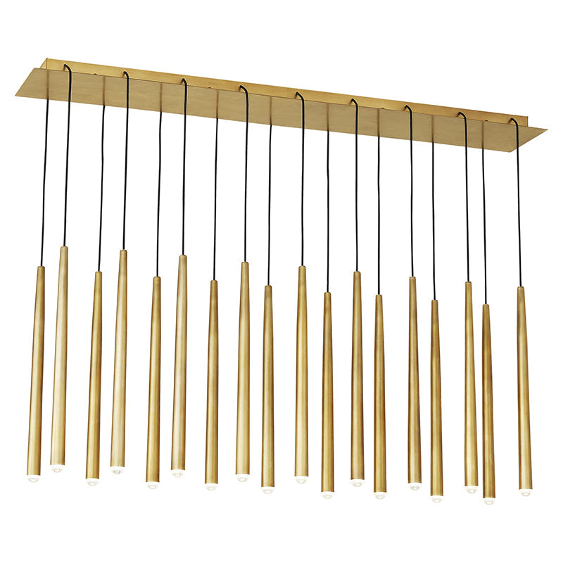 Visual Comfort Architectural 700TRSPPYL18TNB-LED930120 Modern 43" Pylon 18-lt LED Chandelier Ceiling Light - 120V - CCT: 3000K - Finish: Natural Brass