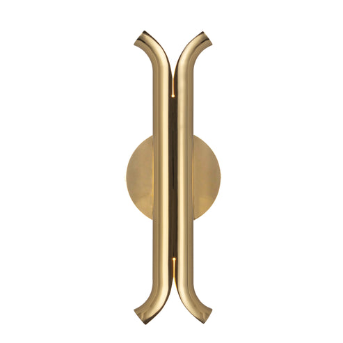 Alora Mood WS89714-MRB Husk 14-inch Metallic Brass Wall Sconce Wall Light