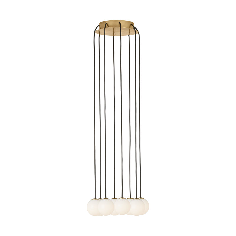 Visual Comfort Architectural SLCH59027HAB Modern 11" Orbet 8-lt LED Chandelier Ceiling Light - 120-277V - CCT: 2700K - Finish: Antique Brass