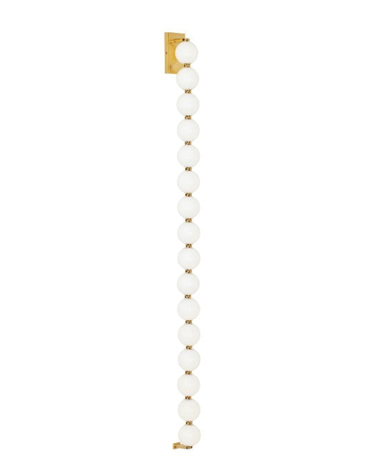 Visual Comfort Architectural SLWS23227NB Modern 53" Perle Milk Glass LED Wall Sconce Light - 120V-277V - CCT: 2700K - Finish: Natural Brass