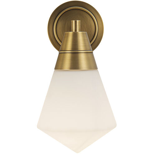Alora Lighting WV348106VBOP Willard 1 Light 6 inch Vintage Brass Bath Vanity Light Wall Light in Opal Glass