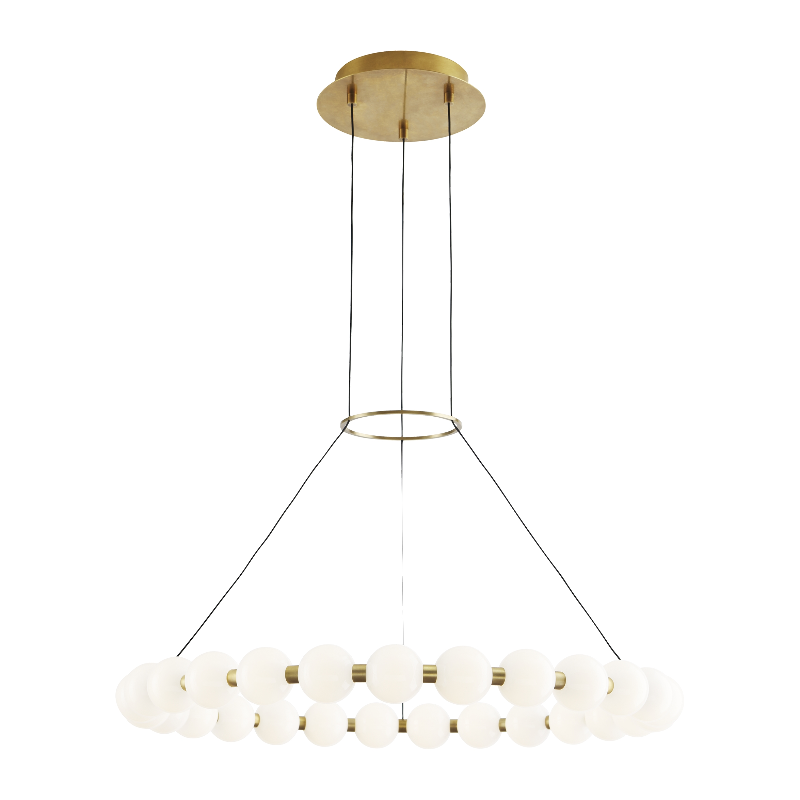 Visual Comfort Architectural 700OBT30NB-LED927 Modern 30" Orbet 27-lt LED Chandelier Ceiling Light - 120-277V - CCT: 2700K - Finish: Natural Brass