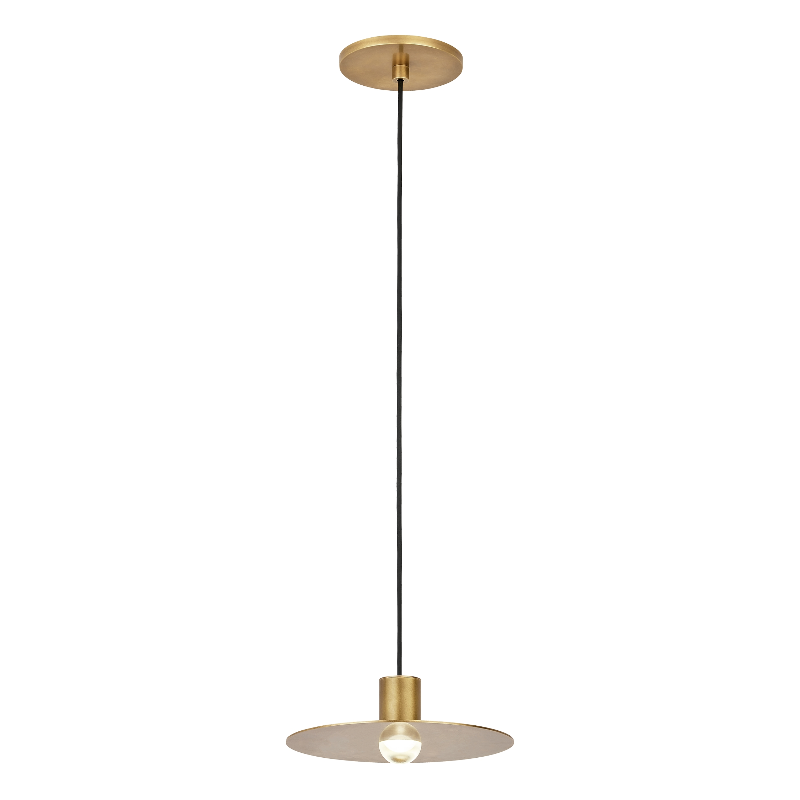 Visual Comfort Architectural 700TRSPEVS1RNB-LED930 Modern 8" Eaves 1-lt LED Pendant Light - 120-277V - CCT: 3000K - Finish: Natural Brass