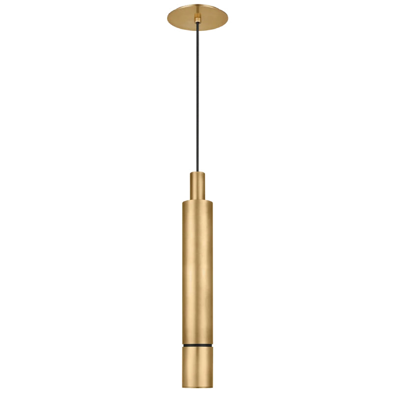 Visual Comfort Architectural 700TDSOT21NB-LED927 Modern Mick De Giulio Sottile Large 1-lt 3" Line-Voltage Pendant Ceiling Light - Finish: Natural Brass