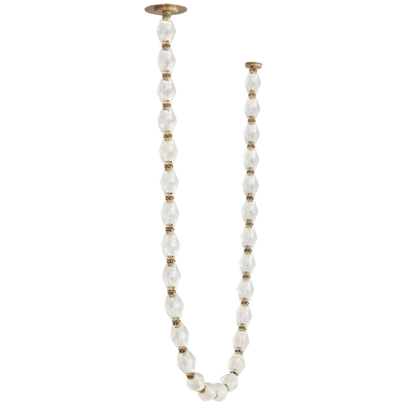 Visual Comfort Architectural 700CLR84NB-LED927S Modern 84" Collier LED Chandelier with Surface Mount Driver Ceiling Light - 120-277V - CCT: 2700K - Finish: Natural Brass
