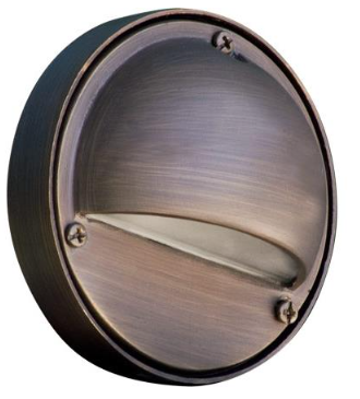 Dabmar Lighting LV605-L3-64K-BZ Cast Aluminum Surface Mount Hooded Step Wall Light, Wattage 3W, Color Temperature 6400K, Voltage 12V, Bronze Finish