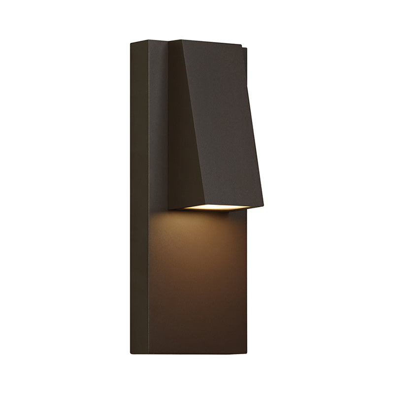 Visual Comfort Architectural 700WSPEAKZ-LEDWD Modern 13" Peak Tall LED Outdoor Wall Sconce Light - 120V - CCT: 3000K-2200K - Finish: Bronze