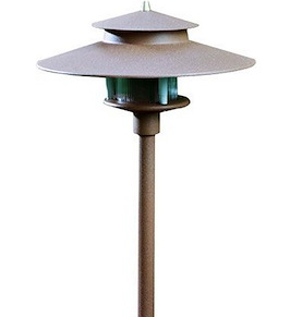 Dabmar Lighting LV70-BZ Cast Aluminum Large Hat Top Path Light G4, Voltage 12V, Bronze Finish