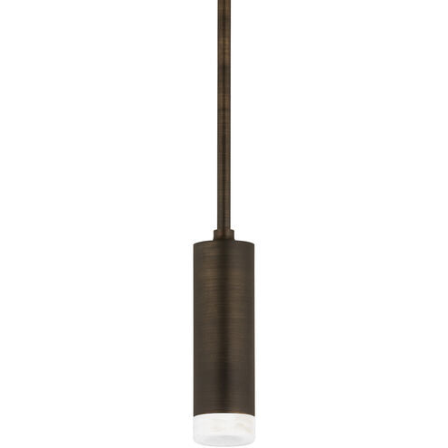 CSL Lighting LX3ST-27-DB-ALA Luxe Pendent Light with Alabaster Bezel - 3.5"W - Distressed Bronze