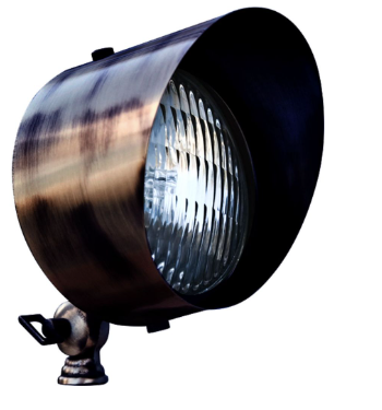 Dabmar Lighting LV30-L4-64K-ABZ Solid Brass Directional Flood Light Hooded Screw LED, Voltage 12V, Wattage 4W, Color Temperature 6400K, Antique Bronze Finish