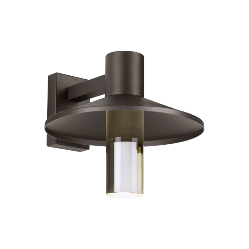 Visual Comfort Architectural 700OWASHL92716CZUNVSP Modern Ash 16" LED Outdoor Wall Light With Surge Protection - Lens: Clear Cylinder CCT: 2700K Low Output - Finish: Bronze