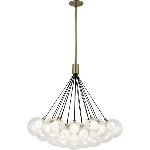 Kuzco Lighting CH3128-BG Bolla LED 28 inch Brushed Gold Chandelier Ceiling Light in Clear Glass