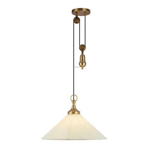 Alora Mood PD447120BGWL Ellen 1 Light 20 inch Brushed Gold and White Linen Pendant Ceiling Light