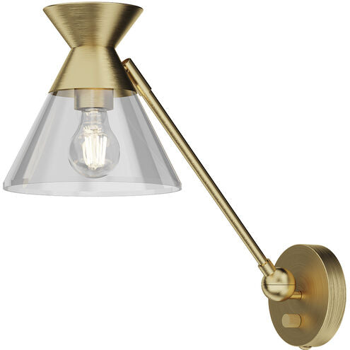 Alora Mood WV521008BGCL Mauer 1 Light 7.88 inch Brushed Gold Bath Vanity Light Wall Light