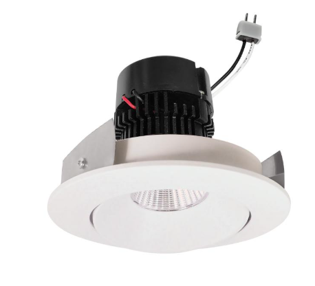 Nora Lighting NPRLV-4RC40XWW 4" Pearl Low Voltage LED Round Adjustable Cone Retrofit, Lumens 1200lm, Wattage 11W, Color Temperature 4000K, White Reflector / White Flange