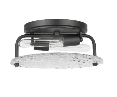 Nuvo 60-7810 Glacier Large Flush Mount Fixture w/o Bulbs, 2-Light, Voltage 120V, Matte Black