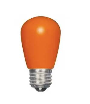 SATCO Lighting S9173 LED S14 Specialty and Indicator Ceramic Orange Bulb, Medium Base, Wattage 1.4W