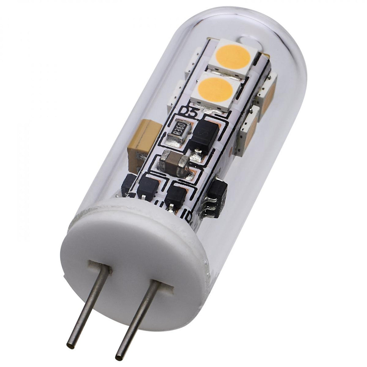 SATCO S12310 T4 LED, Bi-Pin G4 Base, Wattage 2W, Color Temperature 3000K, Voltage 12V, Clear Finish