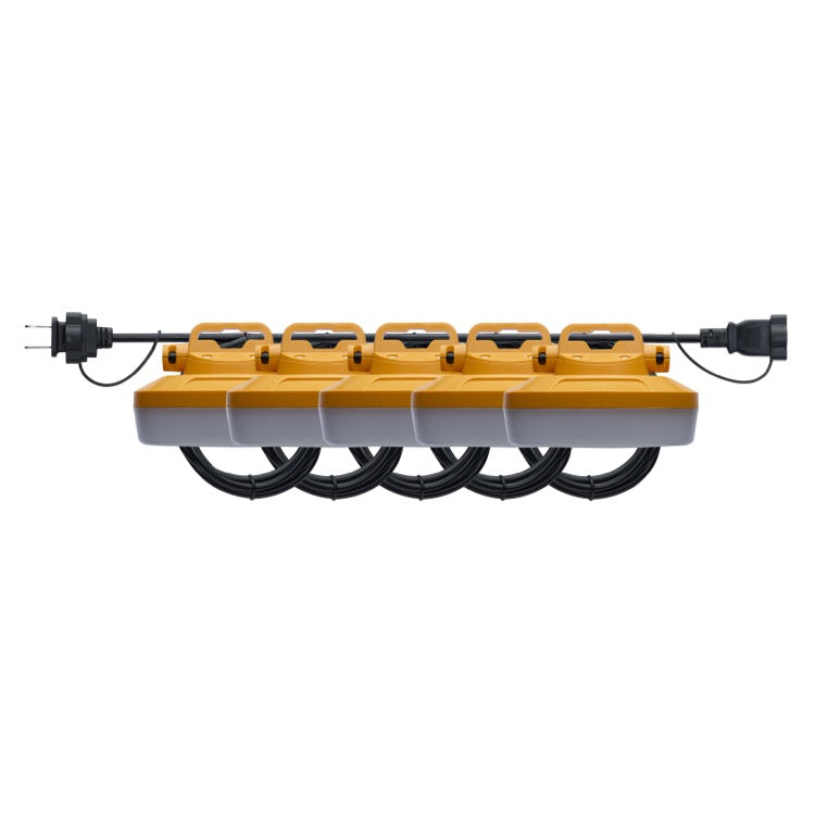 SATCO S13168 Hi-Pro LED Temporary String Light, 5 Interconnected Lamps, Wattage 60W, Color Temperature 5000K, 50FT Integrated Cord, Voltage 120V