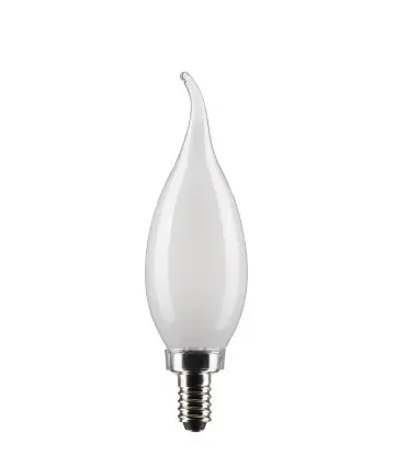 SATCO S21295 LED CA10 Bulb, Dimmable, E12, Wattage 3W, Lumens 200 lm, Voltage 120V, Color Temperature 2700K, Frosted