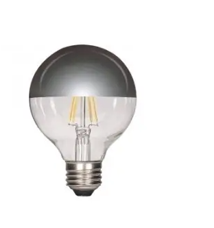 SATCO S9828 LED G25 Decorative Bulb, Wattage 4.5W, Color Temperature 2700K, Silver Crown