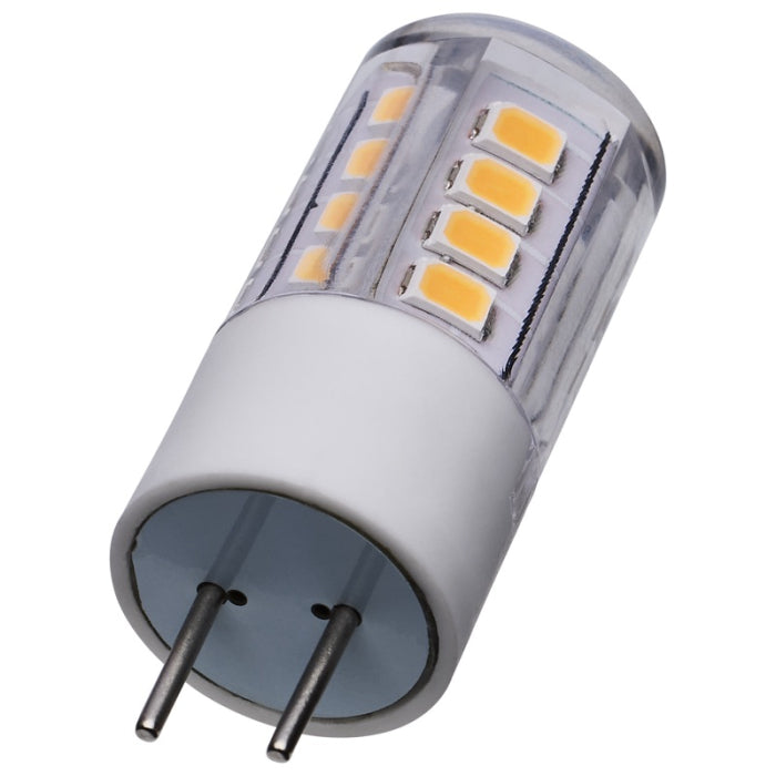 SATCO S12316 T5 LED Miniature Lamp, Clear, GY6.35 Base, Wattage 3W, Color Temperature 3000K, Voltage 12V