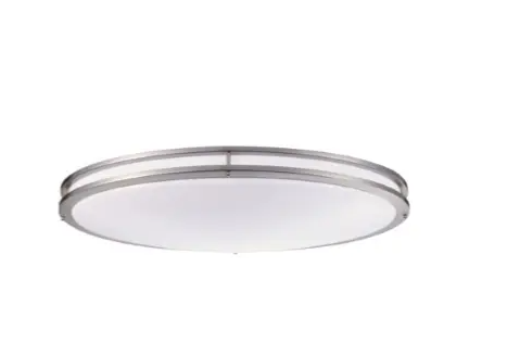 Cyber Tech Lighting C35SAT/NS-LED/940 32" 50W LED Oval Saturn Ceiling Fixture Nickel Satin, Opal Lens 4000K