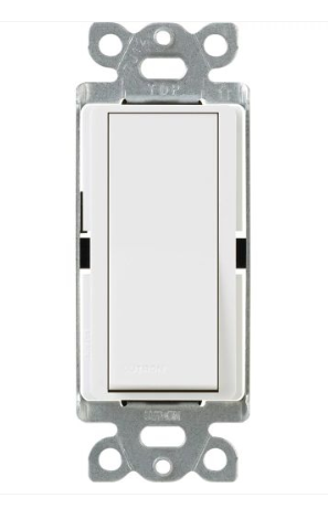 Lutron CA-1PS-WH Claro Single-pole Switch - 15A - White Finish