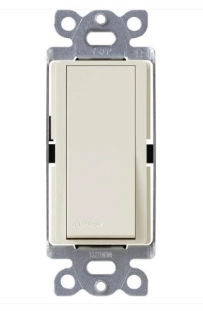 Lutron CA-1PSNL-LA Claro Single Pole Switch with Nightlight - 15A - Light Almond Finish
