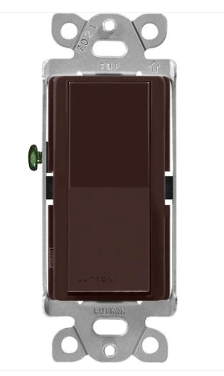 Lutron CA-3PS-BR Claro 3-Way Switch - 15A - Brown Finish