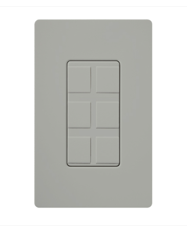 Lutron CA-6PF-GR Multi-port Frame - Field Customizable - Grey Finish