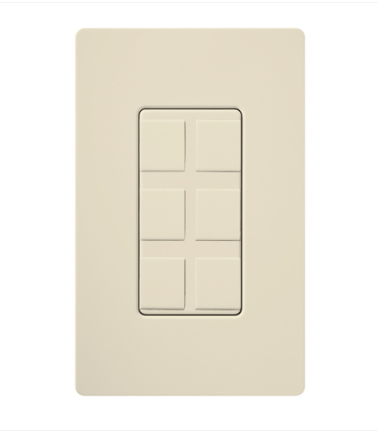 Lutron CA-6PF-LA Multi-port Frame - Field Customizable - Light Almond Finish