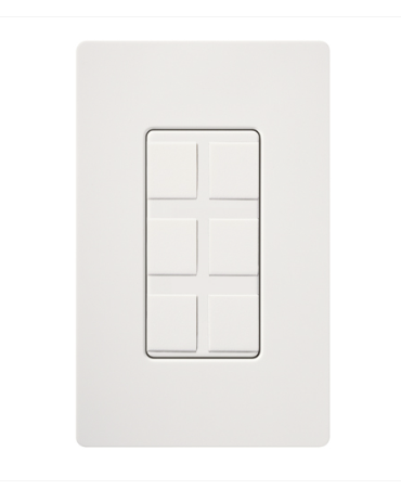 Lutron CA-6PF-WH Multi-port Frame - Field Customizable - White Finish